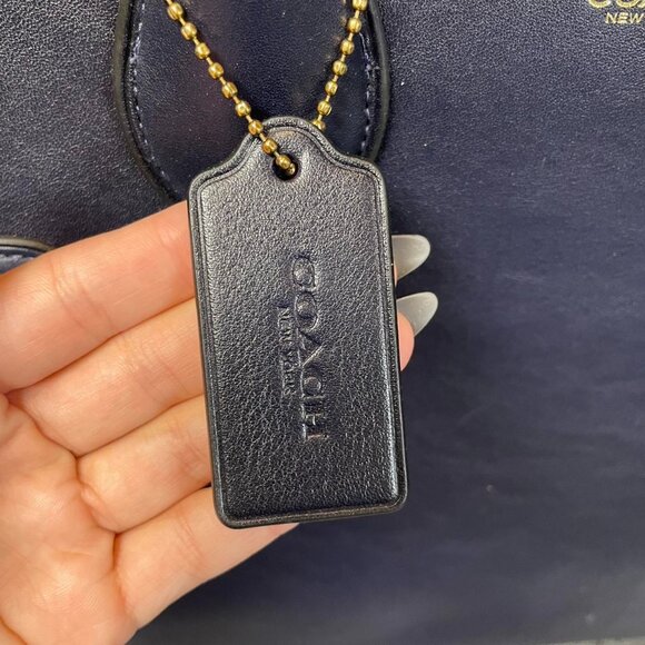 Coach Soft Empire 40 Satchel Bag in Dark Navy Style# A2581-CW616 - Picture 7 of 8